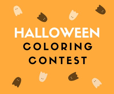 Halloween Coloring Contest, mini ghosts floating around