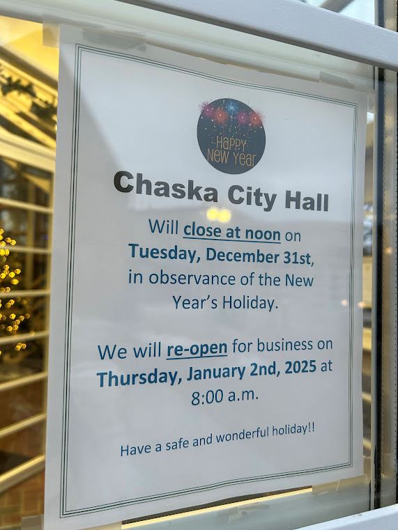 Closed for NewYears Sign